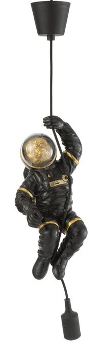 Suspension Lampe Astronaute Noir Et Doré Astrid