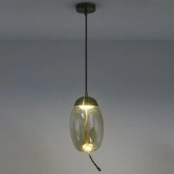 Suspension LED Verre Transparent Fumé Dalia -OSRAM || Philips || Bosch Soldes suspension led verre transparent fume odalia 3327480055144 557852