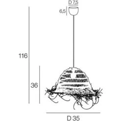 Suspension Majorelle S - Alfa Fibres Végétales - Conique - E27 - Ø35 Cm - Naturel -OSRAM || Philips || Bosch Soldes suspension majorelle s alfa fibres vegetales conique e27 35 cm naturel 3188000777522 1137050