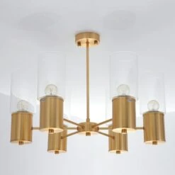Suspension Métal Doré 6 Lampes Picko