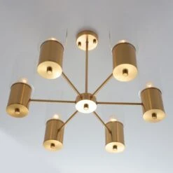 Suspension Métal Doré 6 Lampes Picko -OSRAM || Philips || Bosch Soldes suspension metal dore 6 lampes olympic 3327480055076 532622