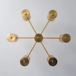 Suspension Métal Doré 6 Lampes Picko -OSRAM || Philips || Bosch Soldes suspension metal dore 6 lampes olympic 3327480055076 532623