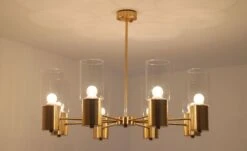 Suspension Métal Doré 8 Lampes Picko -OSRAM || Philips || Bosch Soldes suspension metal dore 8 lampes olympic xl 3327480055083 532630