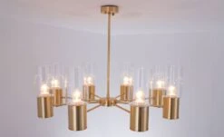 Suspension Métal Doré 8 Lampes Picko -OSRAM || Philips || Bosch Soldes suspension metal dore 8 lampes olympic xl 3327480055083 532632