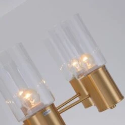 Suspension Métal Doré 8 Lampes Picko -OSRAM || Philips || Bosch Soldes suspension metal dore 8 lampes olympic xl 3327480055083 532634