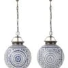 Suspension Mosaïque En Verre Bleu Et Blanc Ekio - Lot De 2 2 -OSRAM || Philips || Bosch Soldes suspension mosaique en verre bleu et blanc ekio lot de 2 5400924209674 1369012