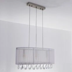 Suspension Tissu Blanc Nimalos -OSRAM || Philips || Bosch Soldes suspension tissu blanc solamine 3327480055212 532542