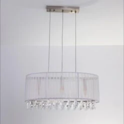 Suspension Tissu Blanc Nimalos -OSRAM || Philips || Bosch Soldes suspension tissu blanc solamine 3327480055212 532543