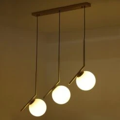 Suspension Verre Blanc Et Métal Doré Mifaso -OSRAM || Philips || Bosch Soldes suspension verre blanc et metal dore doremi 3327480054680 532650