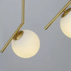 Suspension Verre Blanc Et Métal Doré Mifaso -OSRAM || Philips || Bosch Soldes suspension verre blanc et metal dore doremi 3327480054680 532653