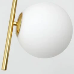 Suspension Verre Blanc Et Métal Doré Mifaso -OSRAM || Philips || Bosch Soldes suspension verre blanc et metal dore doremi 3327480054680 532654