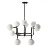 Suspension Verre Blanc Et Métal Noir Gary L 70 X H 100 X P 90 Cm -OSRAM || Philips || Bosch Soldes suspension verre blanc et metal noir 8435471820079 576269