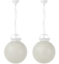 Suspension Verre Blanc Mosaïque Ekio - Lot De 2