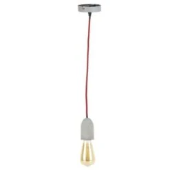 THE HOME DECO LIGHT Suspension Béton LA12073 Textile Cable - Rouge M8