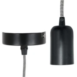 THE HOME DECO LIGHT Suspension LA12101 - Vintage - Noir Alu Cablé - Noir Et Blanc M8 -OSRAM || Philips || Bosch Soldes the home deco light suspension la12101 vintage noir alu cable noir et blanc m8 3664944080961 565903