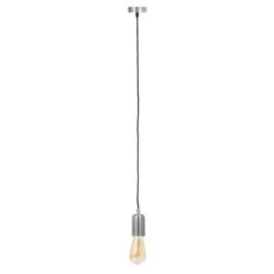 THE HOME DECO LIGHT Suspension Vintage LA12080 - Argent Aluminium Cablé - Noir M8